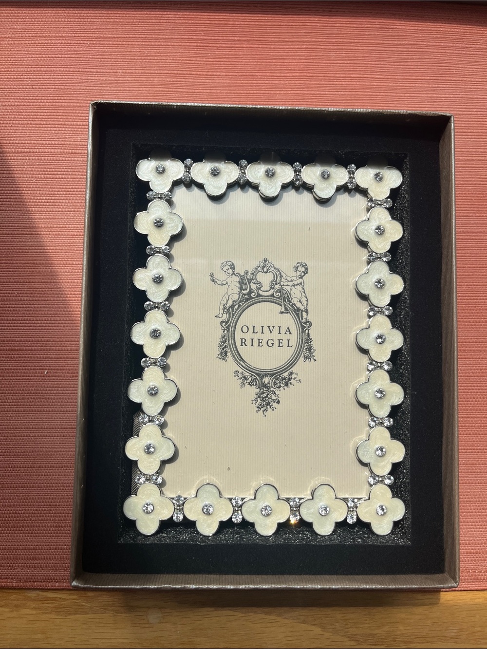 Olivia Riegel White Floral Crystal Accent Picture Frame